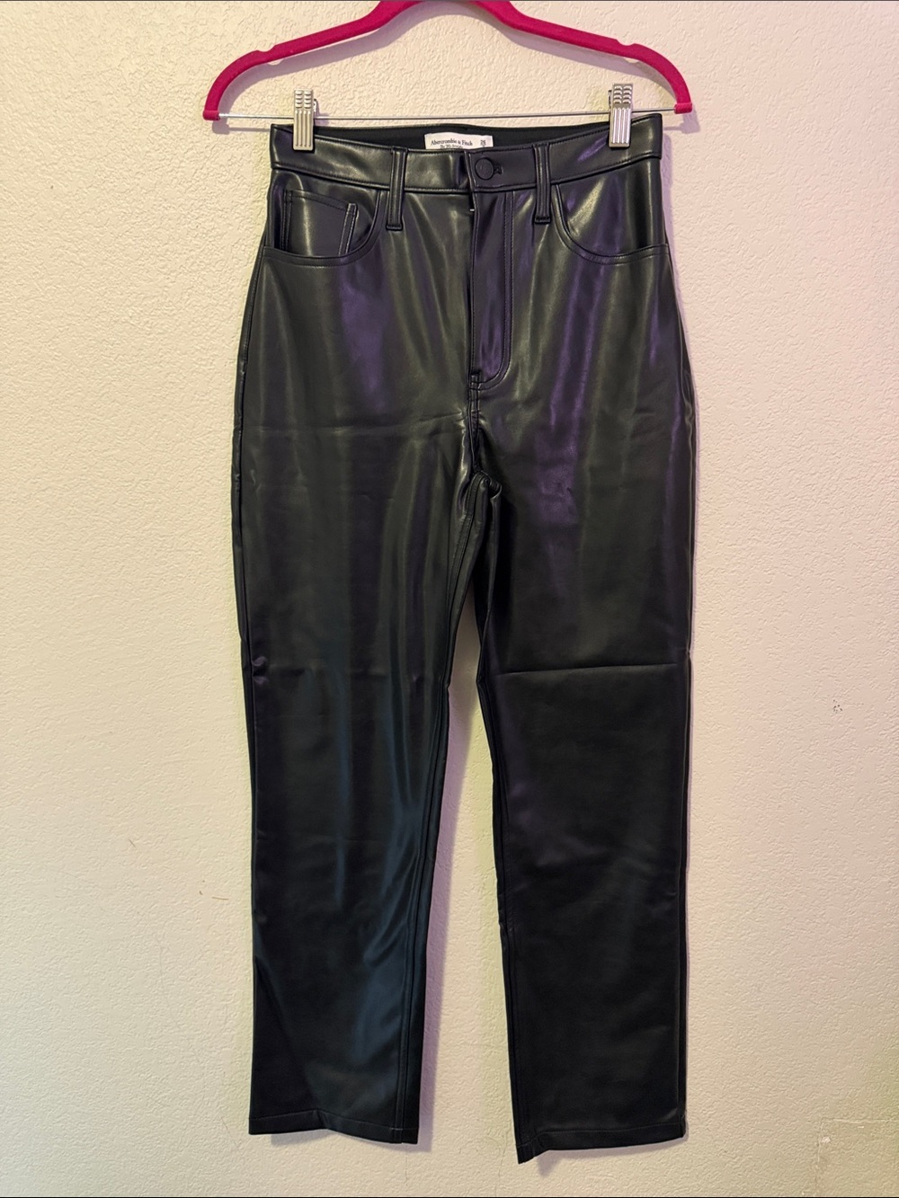 Abercrombie & Fitch Black Faux Leather Trousers